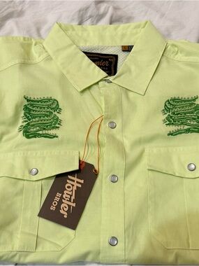Howler Brothers Slithering Gators Shirt with Green Embroidery - Large - NWT